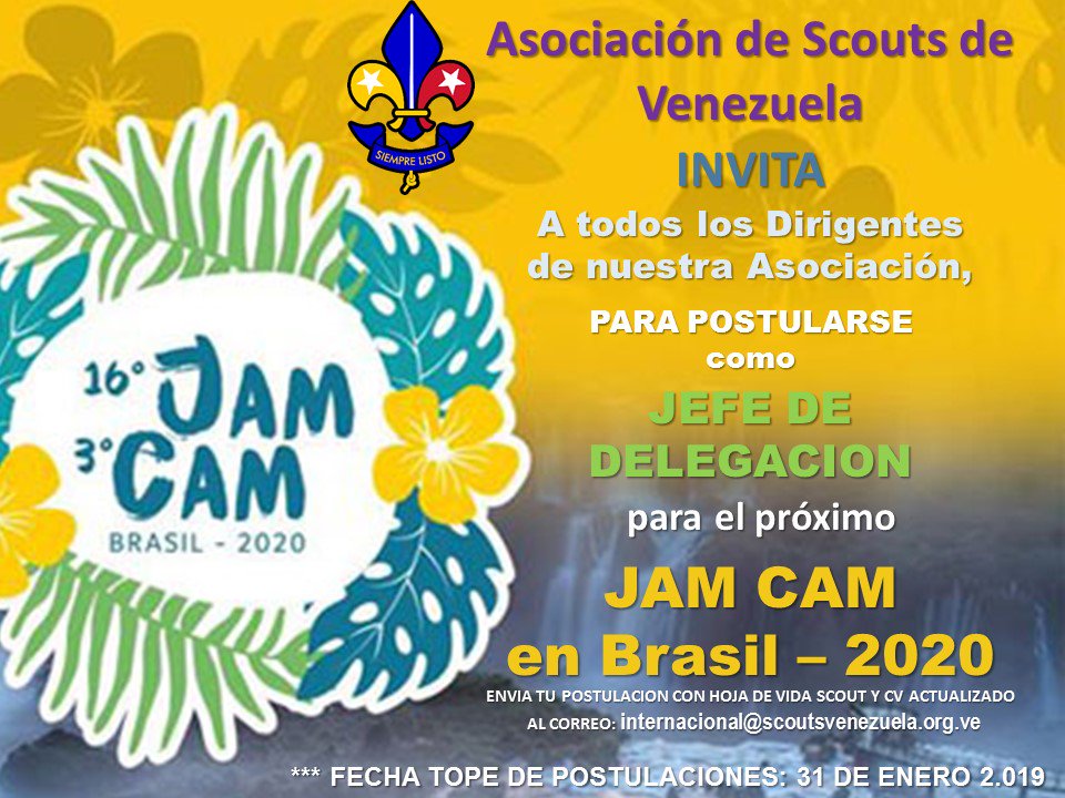 scoutsvenezuela's tweet photo. Postulate #JamCamBrasil2020 https://t.co/H3bFneCPLE