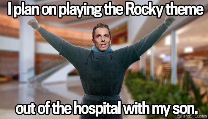 PandS_quotes's tweet photo. "I plan on playing the @RockyMovie theme out of the hospital with my son." @SebastianComedy #EP337 https://t.co/brAHtroAOS