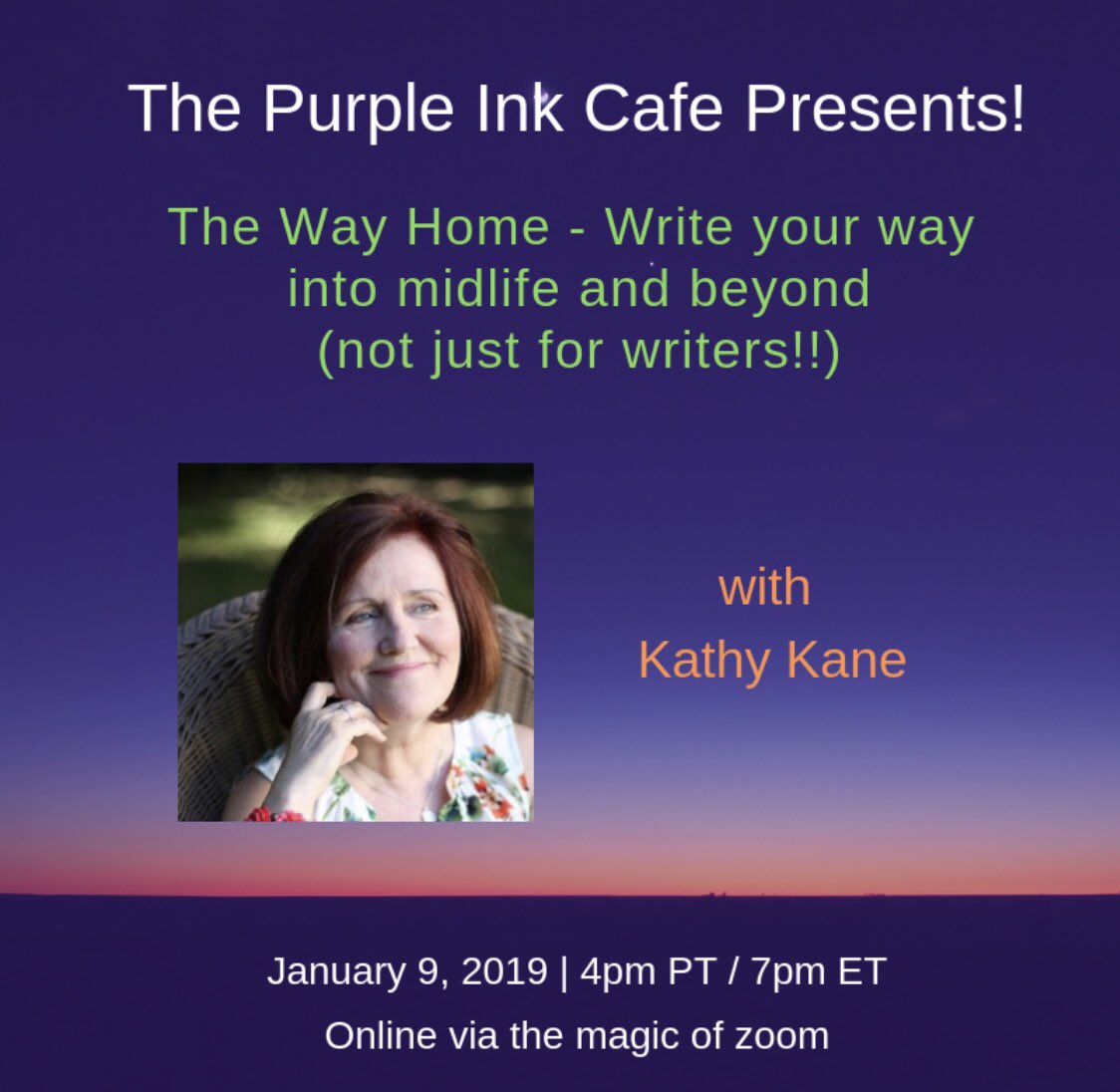 purpleinkcafe's tweet photo. Will you join us for this complimentay online event? Using writing as a tool, Kathy will lead us through exploring the next leg of the journey! For more info and to sign up:
https://t.co/lPsBj3fyuU https://t.co/ItDWM43YMy