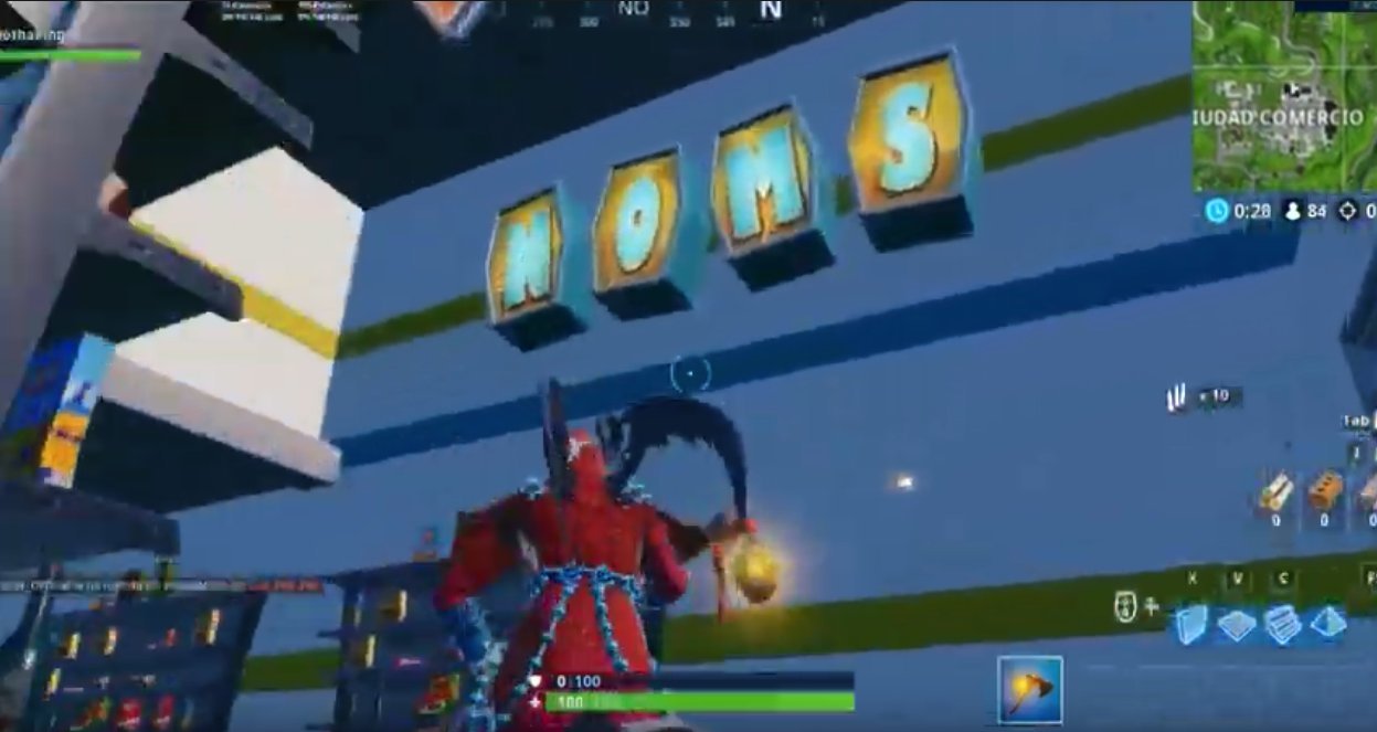 フォートナイトgg 135 プレザント パークで O の文字を探す ウェリングウッズで S の文字を探す ダスティディボットで M の文字を探す リテイルローで N の文字を探す マップだとわかりづらいので こちらの動画が参考になります