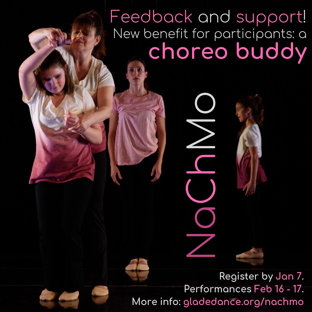 Choreography is a process, and it’s when we grow as artists. For 2019 we’re focused on feedback during the creative journey. Register now for a new benefit: a choreo buddy for support!
gladedance.org/nachmo
Photo by @robtng of <a href="/momentumdancedc/">momentumdancetheatre</a> #nachmo #dcdance #dcarts #bebrave
