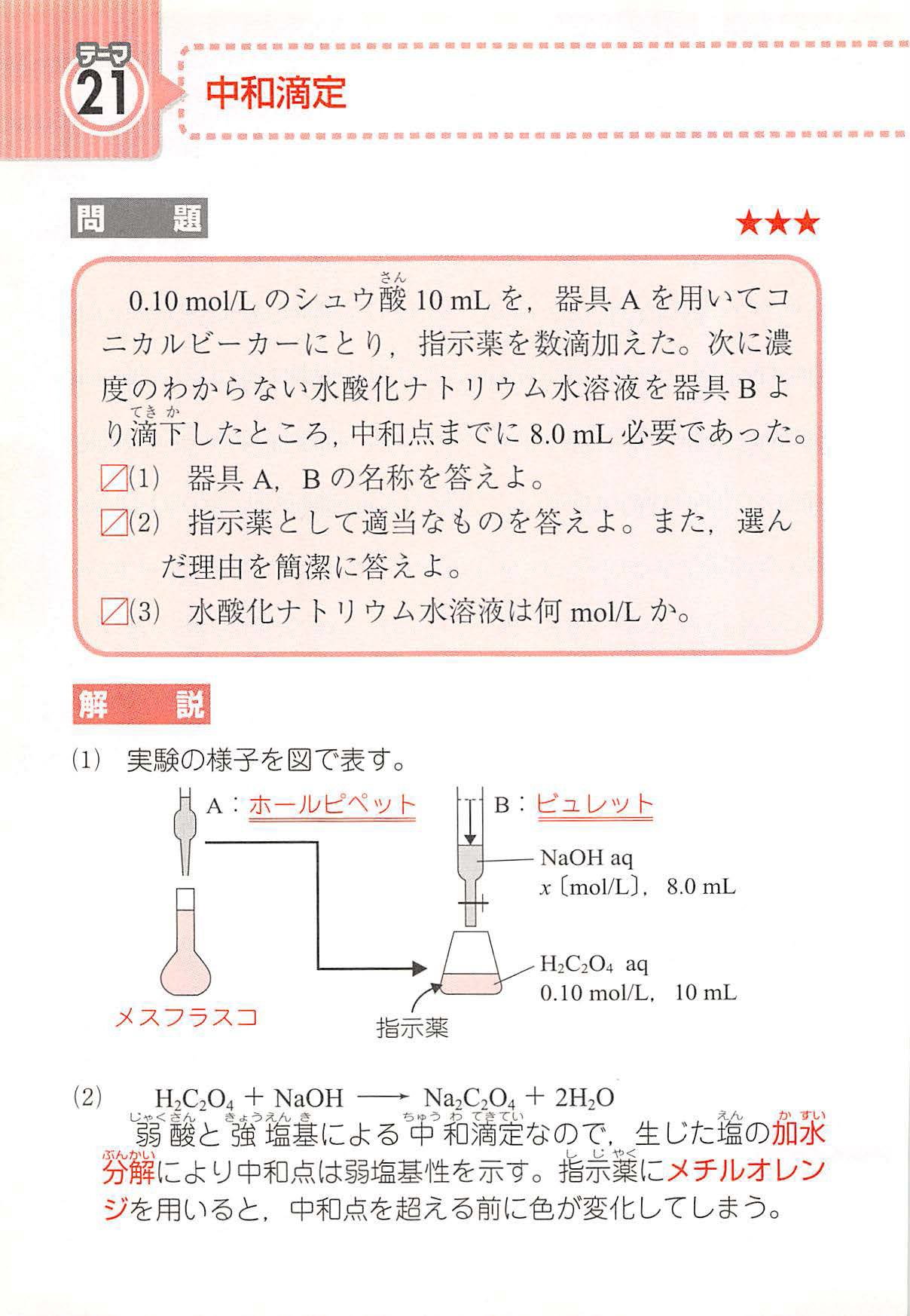 和 実験 中 滴定