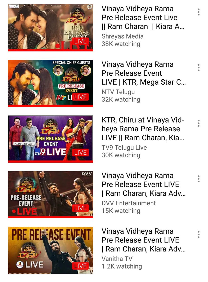 Royalruup's tweet photo. 140K watching live now🔥🔥🔥
#VVRTrailerDay #VVRPreReleaseEvent #VVRJukebox #VinayaVidheyaRama #VinayaVidheyaRamaTrailer https://t.co/Xjbsw4VB9s