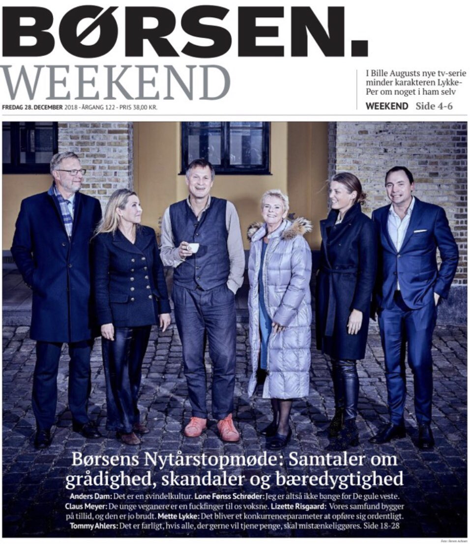 thomaschoie's tweet photo. Læs om veganere, Trump og et opgør med grådighed, når @DamAnders, @aahlers, @mettelykke, @ClausMeyerDK, @LRisgaard og @LoneFonss diskuterer året, der er gået i Børsens nytårstopmøde https://t.co/EWQvX9gvA4