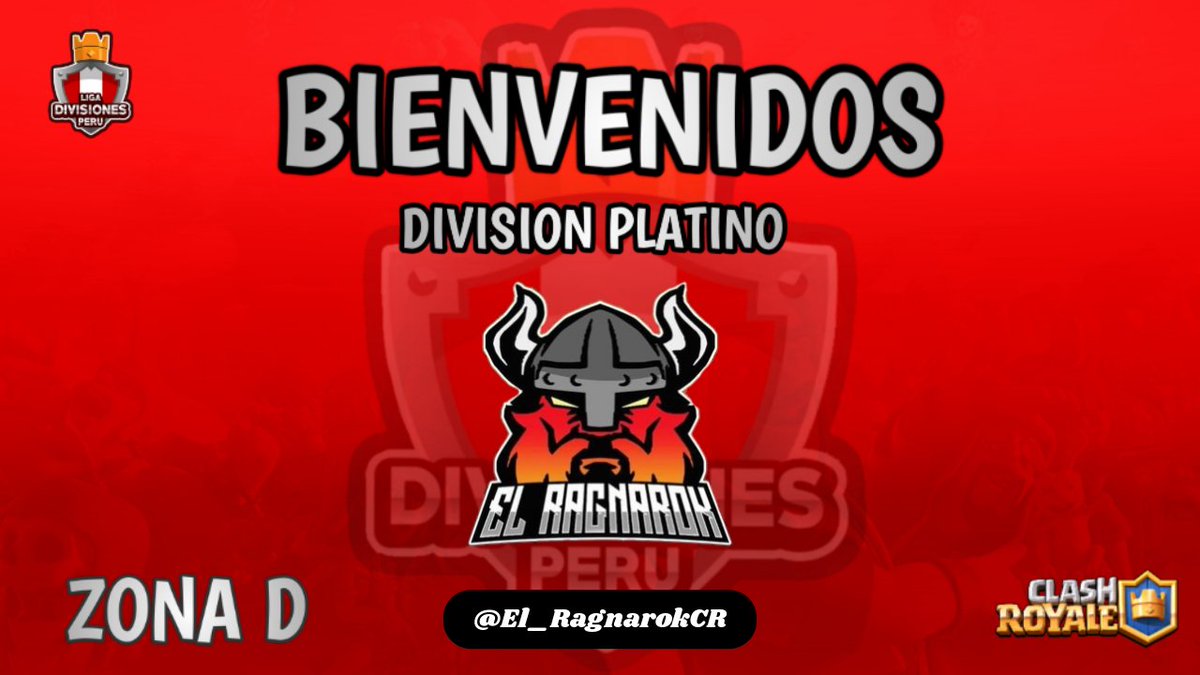 🇵🇪 PRESENTACIÓN DE EQUIPOS 🇵🇪

Este equipo potente bien organizado viene a dar la sorpresa y ganarse un nombre en la competencia...

Clan: EL RAGNARÖK
Twitter: <a href="/El_RagnarokCR/">El Ragnarök</a>
División: PLATINO
🎯 ZONA D