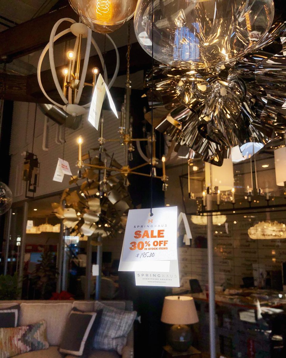 springhausco's tweet photo. We are having an end of the year sale! Stop in and check out our in-stock items we have for 30% off! We will be open this Saturday so stop by! #Springhaus #EverythingAmazing #SpringhausSale #InteriorDesign #NorthernColorado #FortCollins #HomeDesign #LightingDesign #HomeDecor https://t.co/jk69XUpKSK