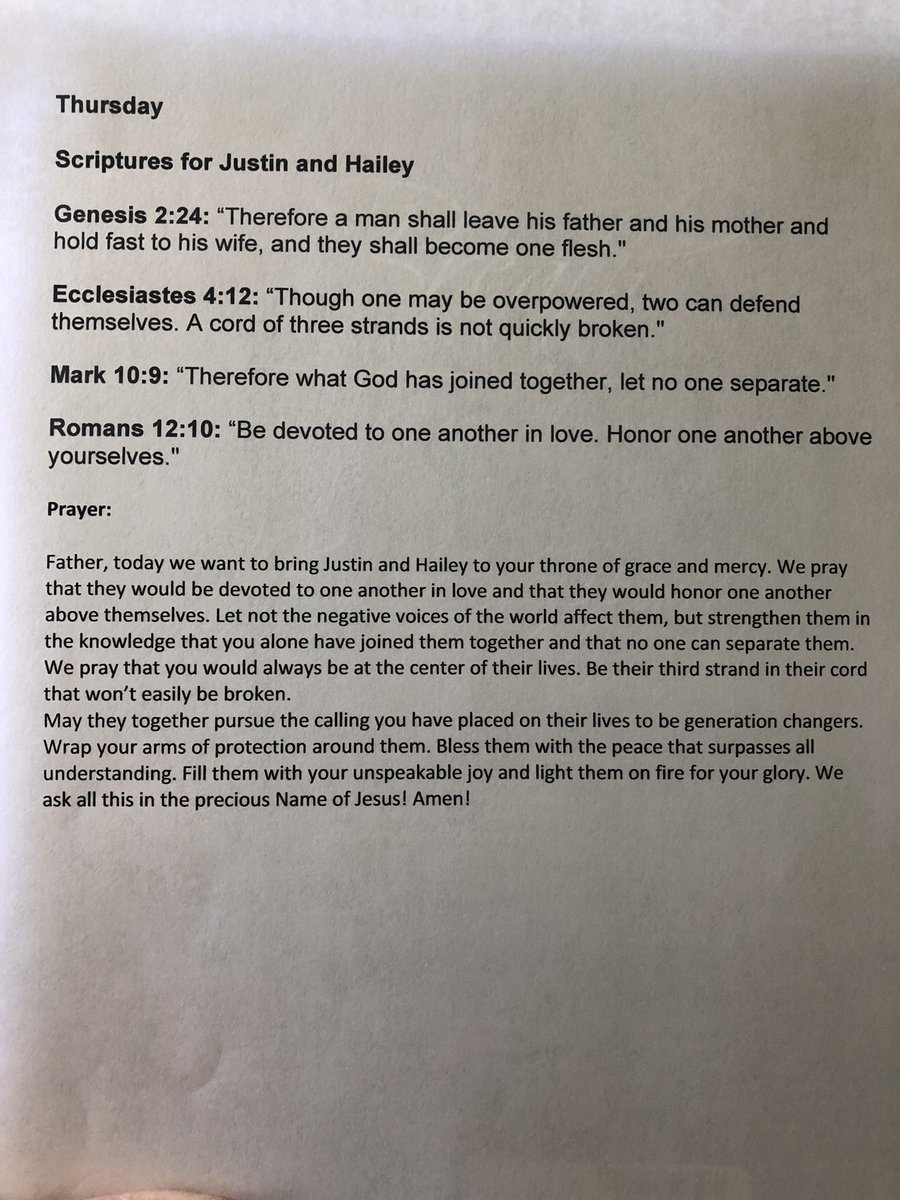 KathyMpray4jb's tweet image. Thursday - Prayer for JUSTIN AND HAILEY 
#praying4jb