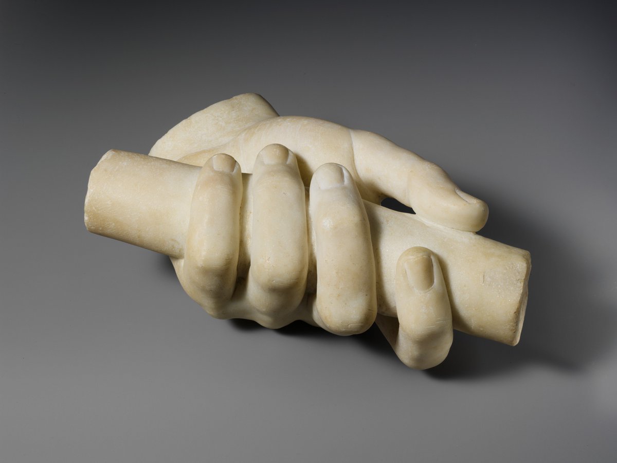 metmuseum's tweet photo. When you hear #Instagram might update its format so you hold on tighter to your vertical scroll...

🎨: Marble hand holding a scroll, Roman, 1st or 2nd century A.D. https://t.co/k0TgNTaeiS https://t.co/cuxwORgWnT