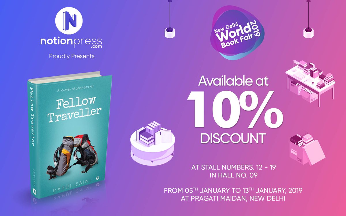 Trahulsaini's tweet photo. Fellow Traveller is available in Delhi and Chennai book fair at 10% discount... go grab your copies folks .... 😊😊 #book #booklover #novel #fiction #booksell #bookfair #delhibookfair #chennaibookfair #discount #bookstore #author #writer #bookreview #bookreading #booklove #read https://t.co/pAR36Z8tvn