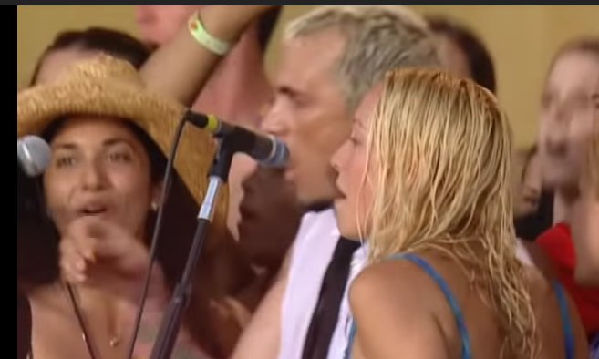 everclear grew bored of his 5 bandmembers so he invited a fuckton of people on stage with him. considerably more people than necessary for a full slipknot. anyways bleached blonde dudes were super on one in 99.