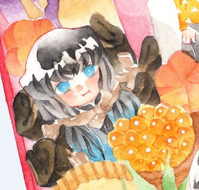 月勳さんがTwitterに投稿した時透無一郎(鬼滅の刃)のイラスト。