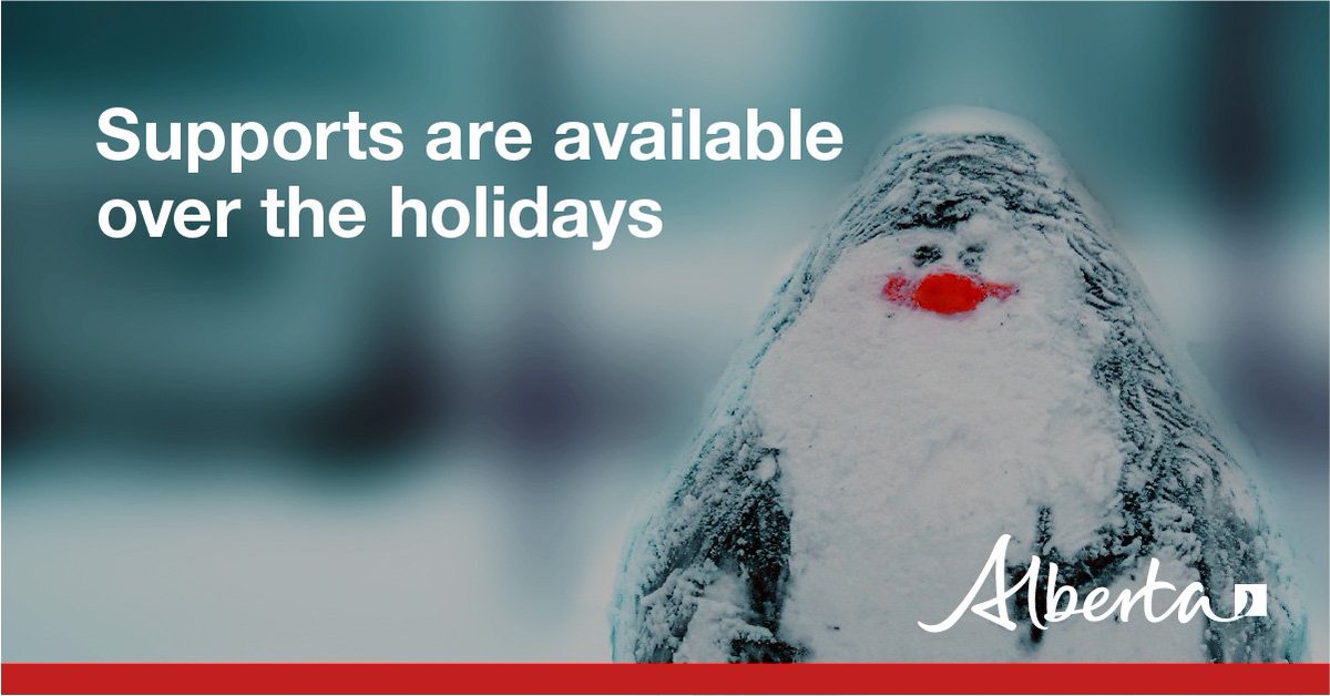 It's okay to not be okay during the holidays. If you or a loved one needs urgent mental health support, it's available 24/7 by phone at 1-877-303-2642. See the full list of supports available during the Christmas break at alberta.ca/holiday-closur…