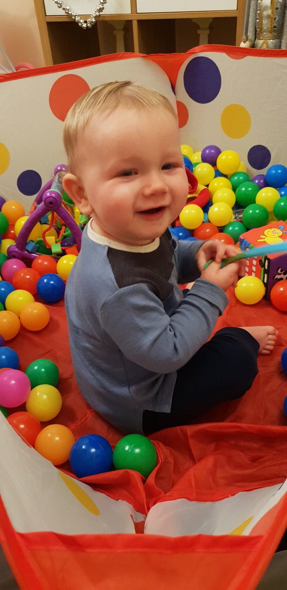 Literally will not get out of his new ball pit of grandad #lovesit #obsessed 😂😂