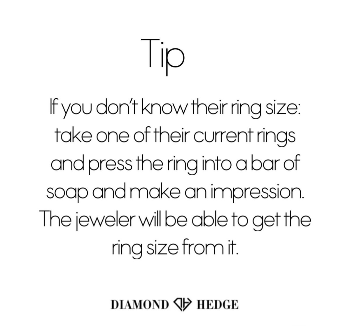 DiamondHedge's tweet photo. TIP: If you don’t know your partner’s ring size, try this: (https://t.co/d6P8dp1vI6) #diamondtip #ThursdayThoughts https://t.co/nMlPDS1MdA