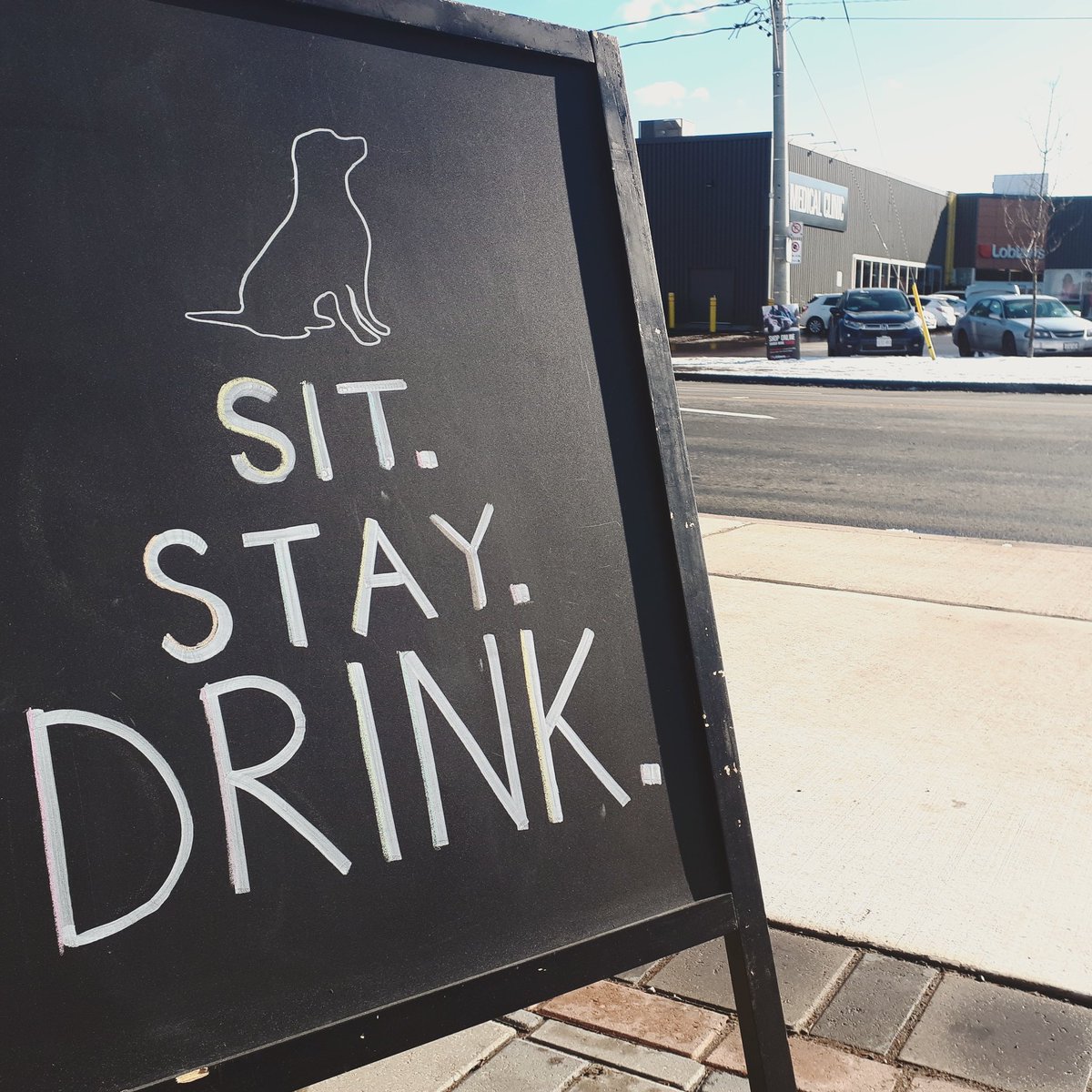 BlackLabBeer's tweet photo. We are keeping it really simple today on our first day back to work... Sit. Stay. Drink. Come ease back into things with us, #Leslieville.
#SitStayDrink #BlackLabBrewing #BlackLabBeer #CraftBeerTO #TapRoomsTO #ONCraftBeer #DogFriendlyToronto https://t.co/IhXA6lZPdM
