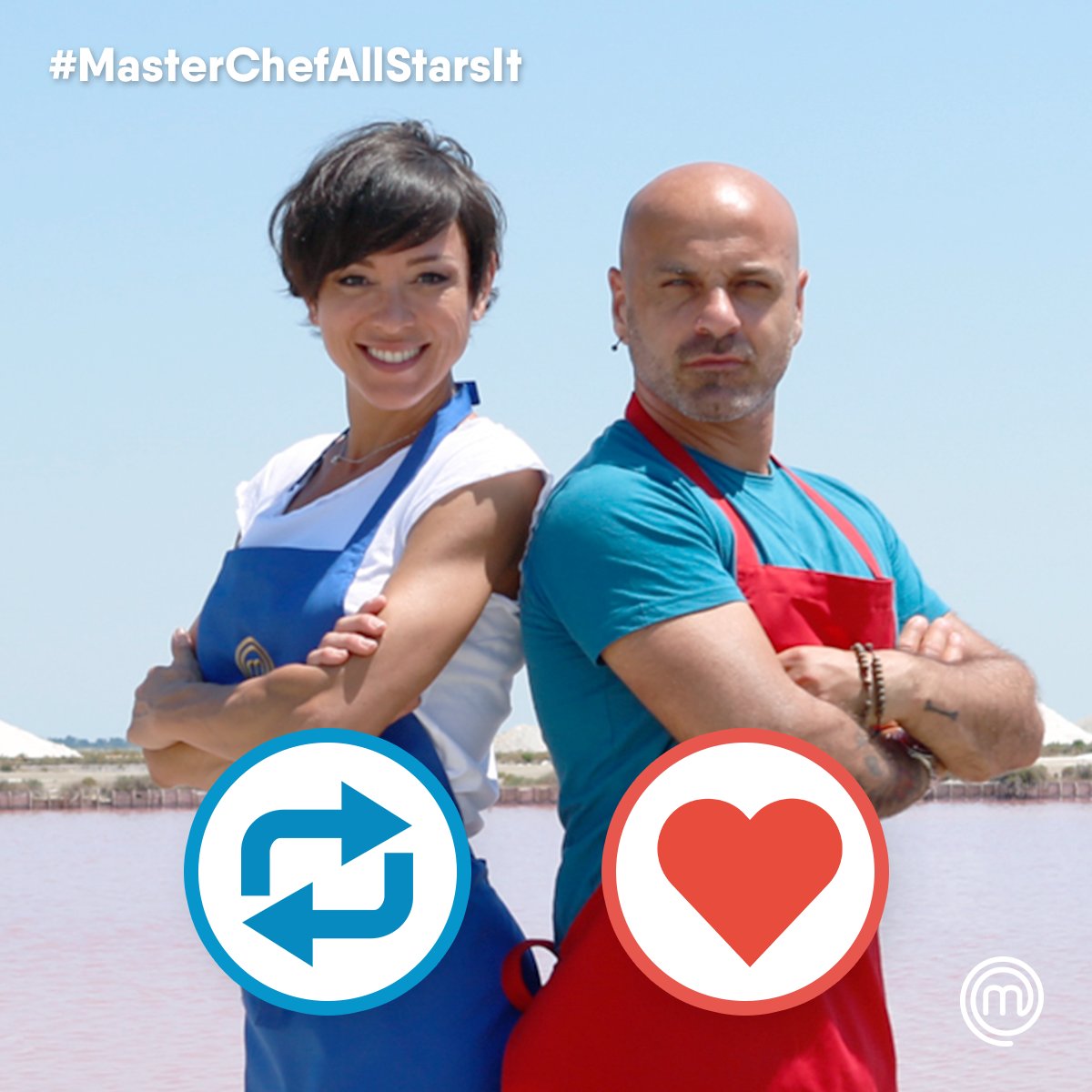 MasterChef_it's tweet photo. La sfida può iniziare: voi per chi tifate? 💪
RT per #BrigataBlu 🔵 di #Rubina
♥️ per #BrigataRossa 🔴 di #Michele!
Ditecelo con l'hashtag #MasterChefAllStarsIt
@michelecannistr @rubinarovini https://t.co/DaWoKjevNQ