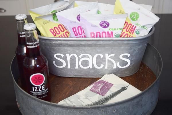 Snacks Bin - Display your favorite snacks in your kitchen with this stylish hand painted bucket: buff.ly/2Tsn8YU #snacks #farmhousekitchen #industrialkitchen