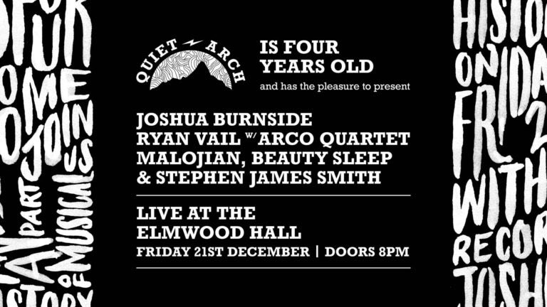 Live review | Quiet Arch 4th Birthday

The Belfast label celebrated 4 years with Malojian, Ryan Vail, Beauty Sleep, Joshua Burnside &amp; Stephen James Smith in Elmwood Hall last Friday, for one of Benjamin Magee's favourite gigs this year.
chordblossom.com/livereviews/qu…