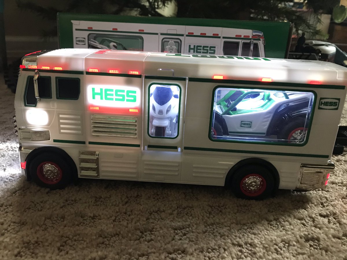 WonderlandHenry's tweet photo. Just wondering if @daxshepard designed the 2018 HESS truck, since it pretty much his dream... RV filled with an ATV and a Motorcycle 😂#armchairexpert #hesstruckcollection #Christmas2018 https://t.co/ttWFavZvuO