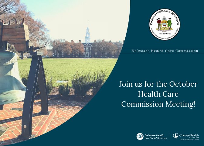 Delaware_HCC's tweet photo. You're Invited to the January Health Care Commission Meeting! - https://t.co/JkGCUAdmJJ https://t.co/ImlbW7cdx6