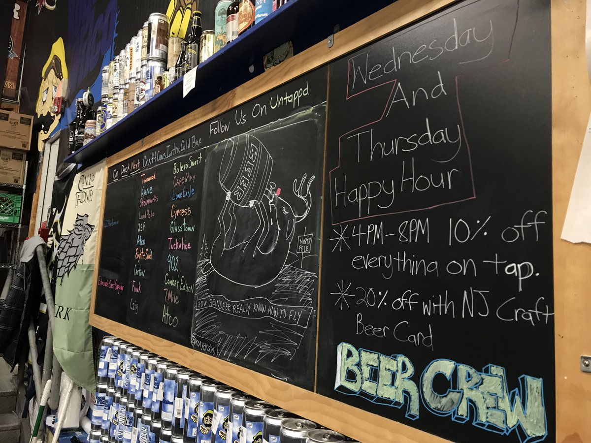 RogerWilcoPenns's tweet photo. Happy Hour is TODAY from 4pm-8PM! 10% off all Crowler/Growler fills! 20% off when you show your NJCB card! #CheersNJ #Growler #Crowler #wilcosbeercave #CraftBeer #Love #Beer #NJCB https://t.co/8PyxbV020k