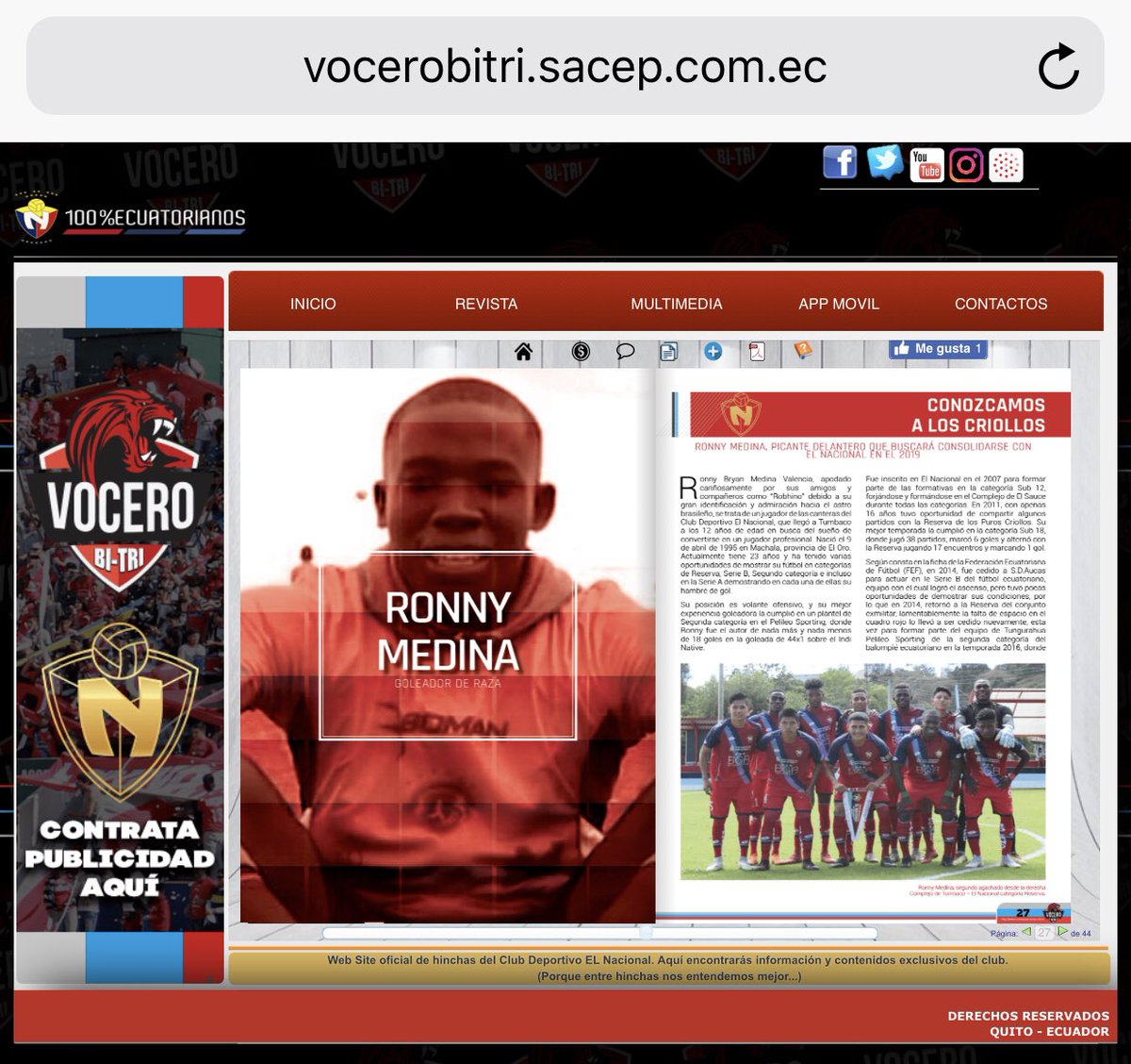 Vocero_Bitri's tweet photo. 📕#Edicion24 | En “Conozcamos a los criollos” te traemos los objetivos y metas que busca cumplir para el 2019 Ronny Medina un joven canterano de #ElNacional
👉CONÓCELOS AQUÍ - https://t.co/SkQxjdRkcp https://t.co/tf9Li2RnNv