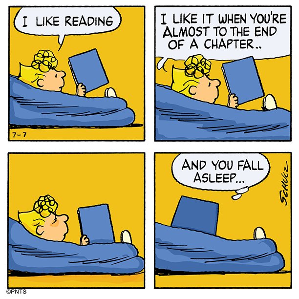 Snoopy's tweet photo. The best way to fall asleep 📖 https://t.co/DTzKUEua7E