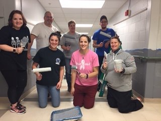 Some staff members came in to help continue with the painting at WHS as we continue to make improvements to our school. And you thought teachers just got the Christmas break off :)