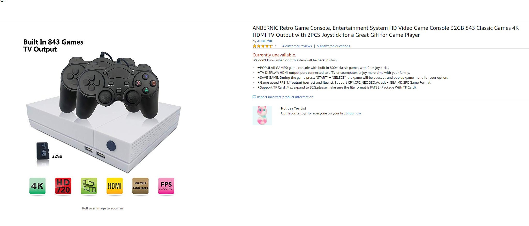 anbernic game console game list