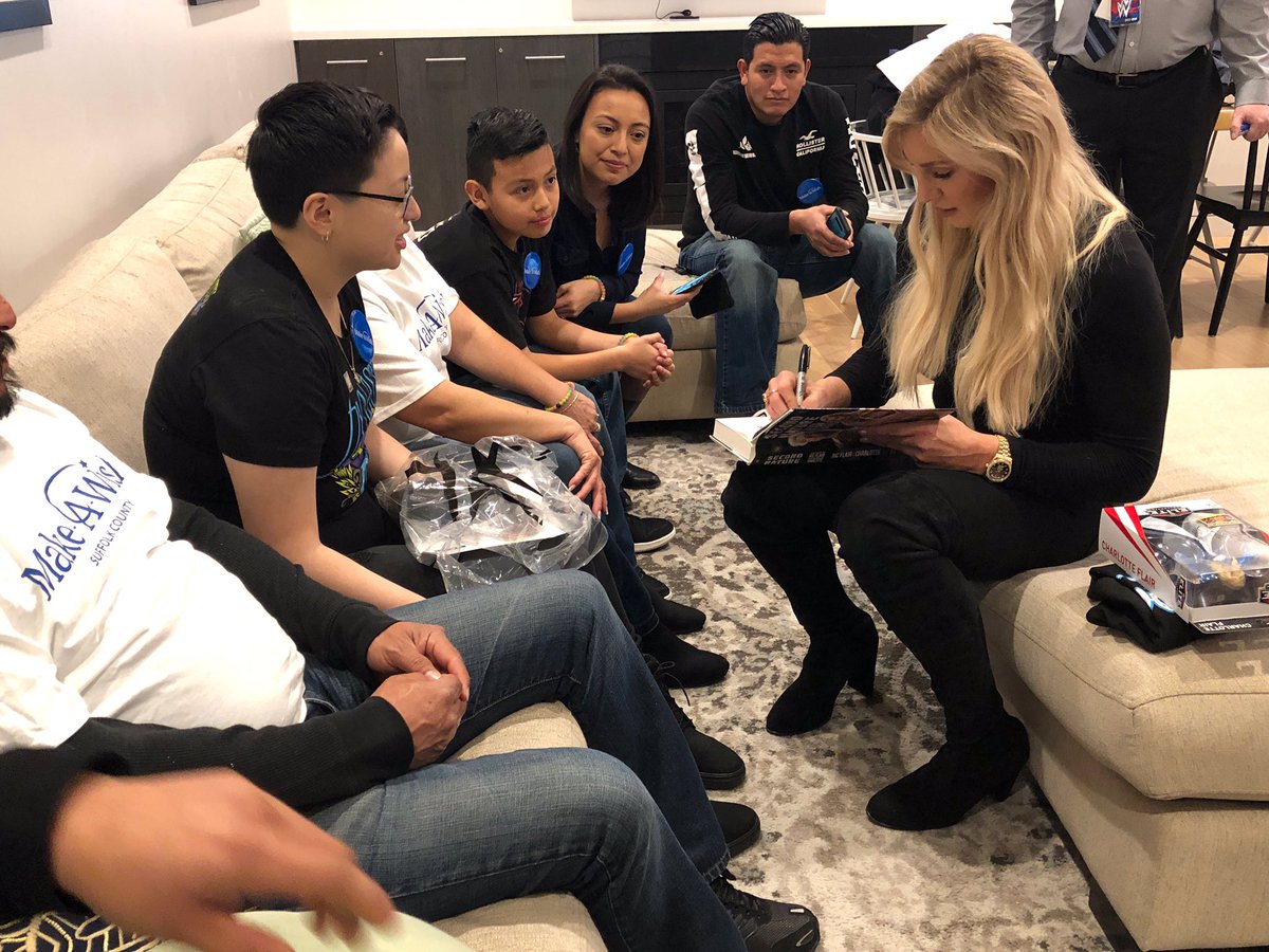 MsCharlotteWWE's tweet photo. I’ve been apart of many firsts at @NYCBLive, but tonight tops them all! Diana, you are incredible and I was honored to help your @MakeAWish come true! https://t.co/4o2L8Hiau1