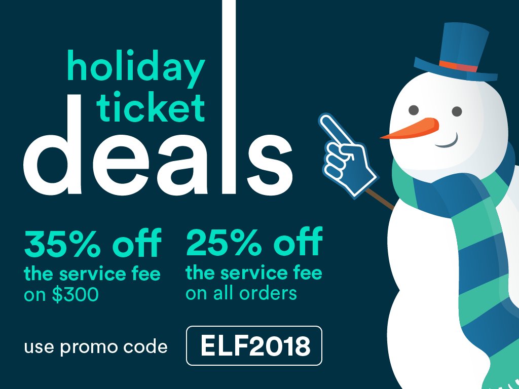 Fanxchange's tweet photo. Last Day! Get 25% Off Fees on any ticket and up to 35% Off Fees on purchases over $300. Get your Sports, Concert or Theater Tickets Today! #NHL #NFL #NCAA #NBA #NBATwitter #TravisScott #ShawnMendes and more... USE PROMO CODE: ELF2018 during Checkout https://t.co/poWZnYR07p https://t.co/FXqco3oe5x