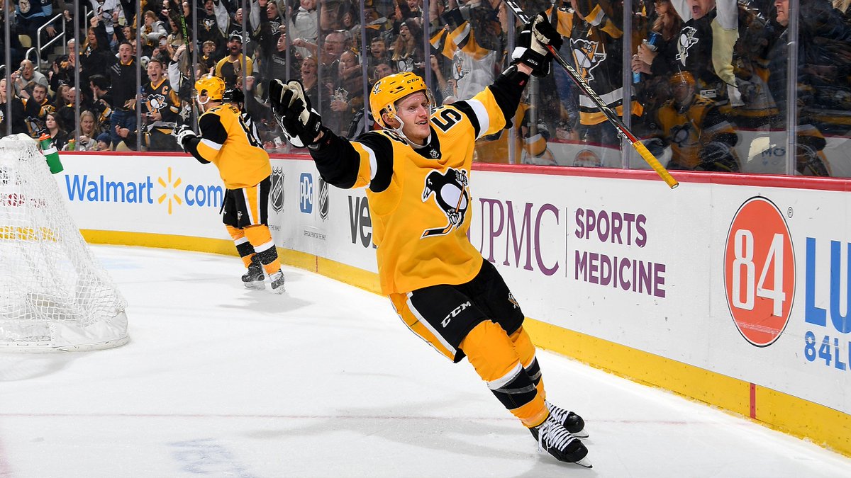 penguins's tweet photo. The Penguins have re-signed forward Jake Guentzel to a five-year, $30 million contract extension. The deal begins with the 2019.20 season.

Rutherford on @jakenbake20: “He has become a core player on the team.”

Full details: https://t.co/dIhAQeT1Uu https://t.co/iZlnEqBfni