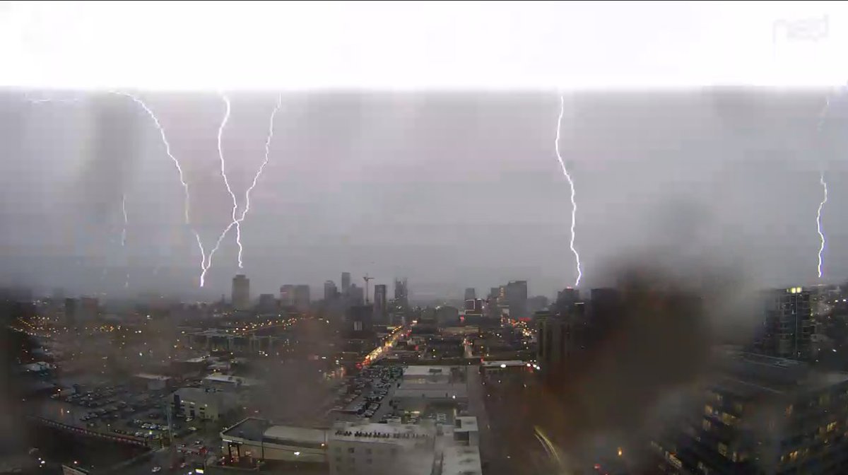 If you felt the secondary shake from the thunder, this was probably why. Multiple strikes at the same instant as seen from the Midtown Cam. ^al