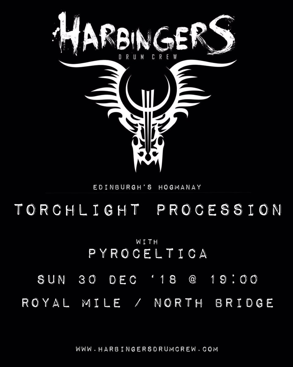Join us and Pyroceltica this Sunday 30th Dec for the @edhogmanay #torchlightprocession #edinburgh as we all light up the old town together! 

#drums #drummers #drumcore #drumcrew #industrial #metal #drumnbass #breakbeats #blastbeats #fire #firespinning #fireperformance