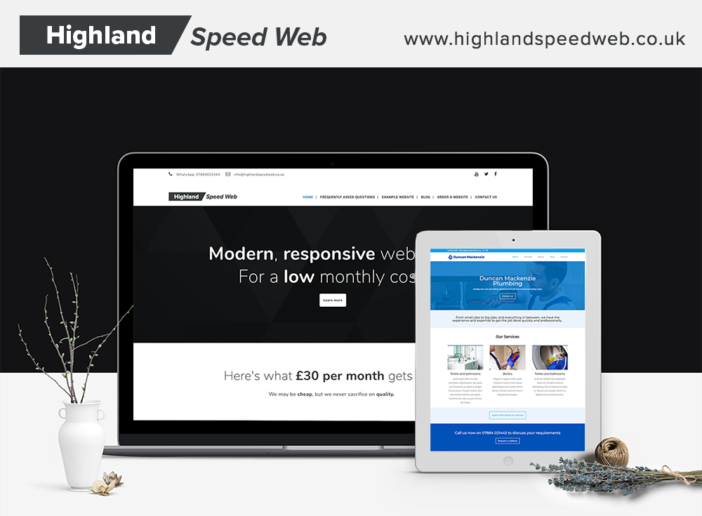 Highland Speed Web are an Inverness-based web design company, specialising in creating high-quality WordPress websites at a low monthly cost. Take a look at highlandspeedweb.co.uk  to learn more.