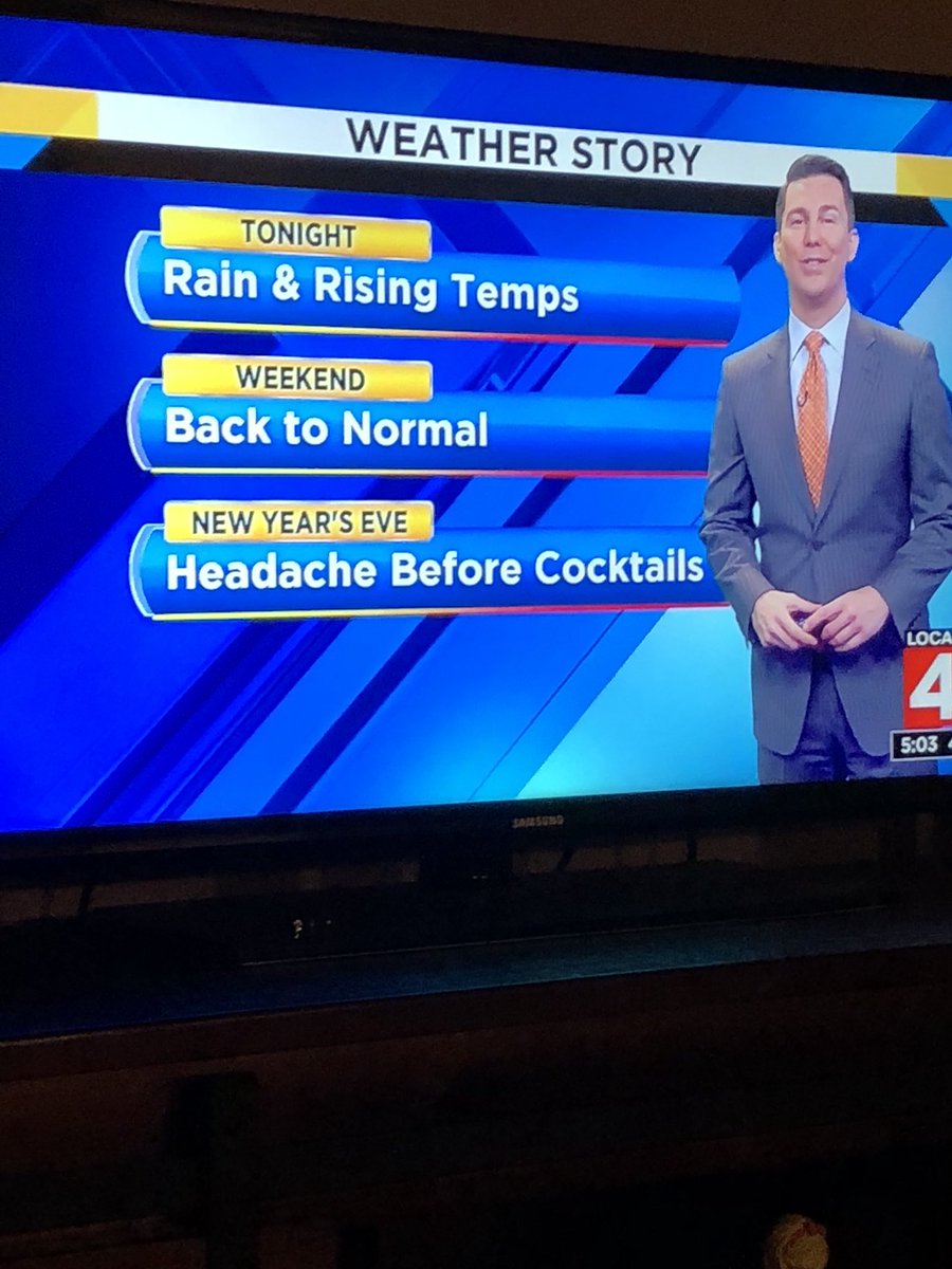 nancydoolittle's tweet photo. Headache before Cocktails?? Really @BenLocal4 ??  No no just warm temps please #bringmyweathermanacocktail https://t.co/DW26V3Sl70