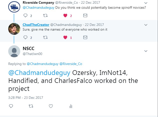 ThatJwn00's tweet photo. @Chadmandudeguy more than a year ago you said we could become spinoff novices for a game we made and uh its been a while https://t.co/lZesWTMQTH