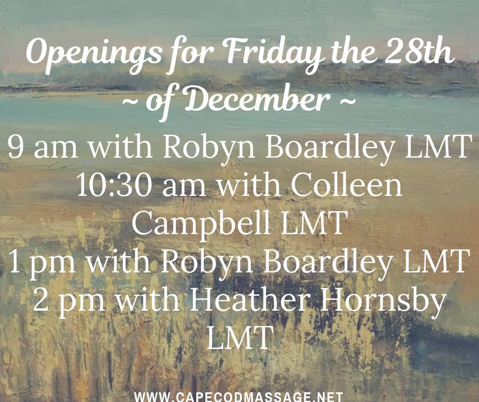 CapeCodMassage7's tweet photo. ⚓Thank Goodness It's {gonna be} Friday!⚓

Here are some opportunities for self-care tomorrow!⤵️

Visit https://t.co/N2ZJvIUx3c

#CapeCodMassage #CapeCod #TGIAlmostFriday #SelfCare https://t.co/yRI4Jh1VV6
