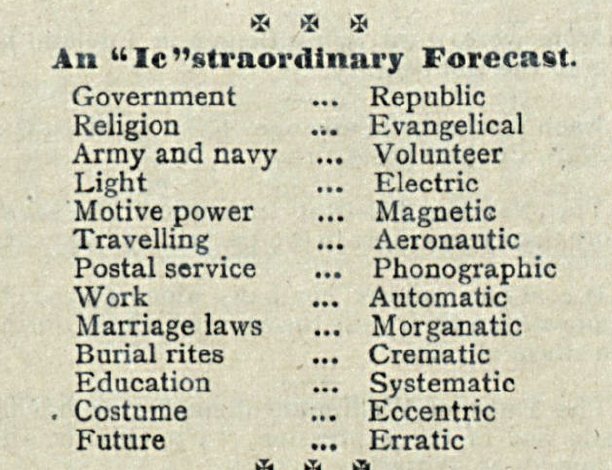 Quite a few entries predicted that phonographic recordings would replace handwritten/typed letters.