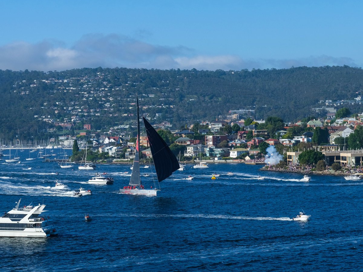 A quiet little welcome #TassieStyle for @WildOatsXI taking line-honours in the @rshyr (Pic: AlastairBett)