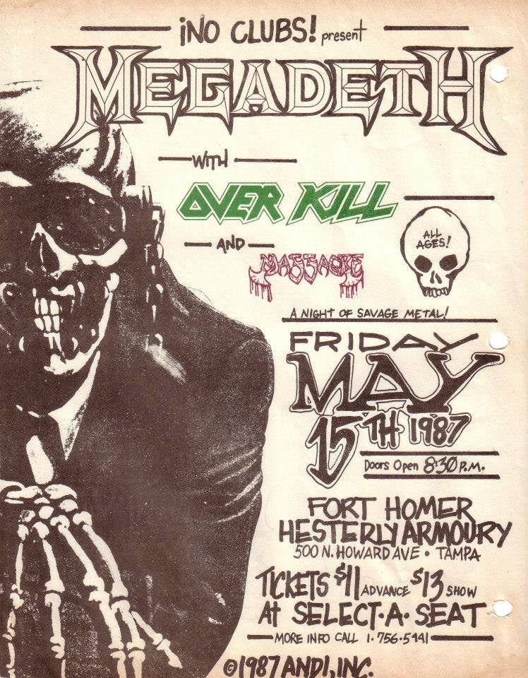 Megadeth's tweet photo. Concert flyers '86-87. Post your favorites! #PEACESELLS #MEGADETH35 https://t.co/lhwVlwWpMJ