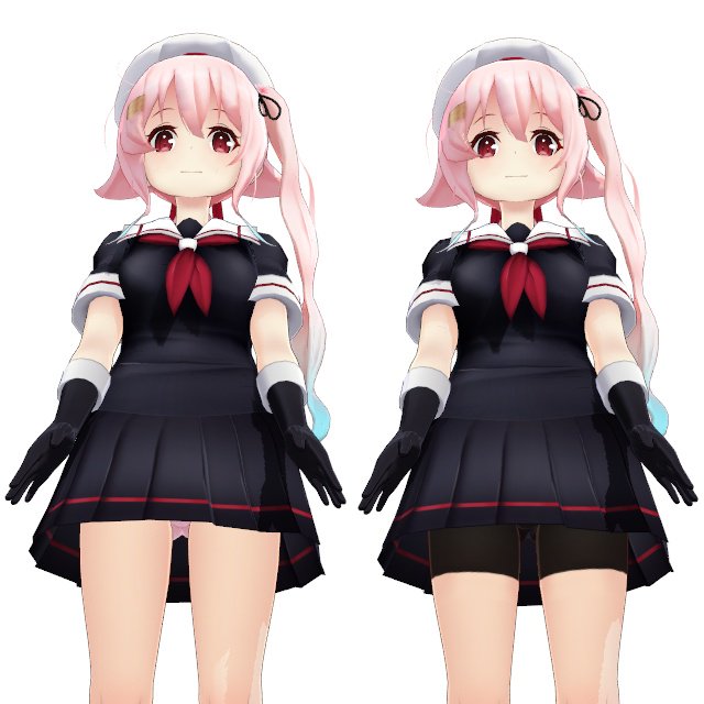 くろまふ 平凡一般男性会社員 V Twitter Mmd 艦これ 春雨 実は ぽんぷ長式春雨改のmmdモデルにもスパッツがあります 今まで使ったことなくて 思い出したので見てみました ｗ 同じくテクスチャファイルをexplorerなどで手動で入れ替える方式です