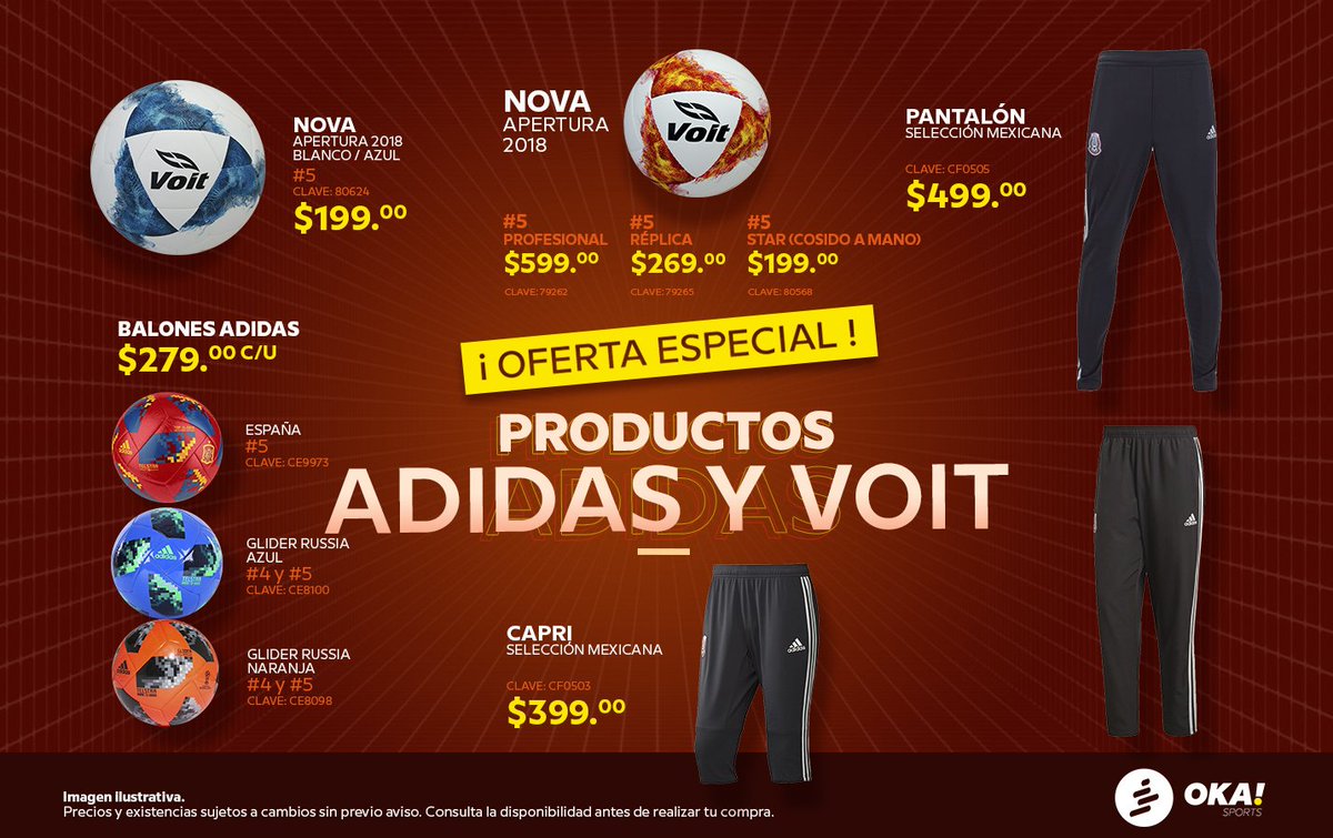 OKA på Twitter: "¡HAZ TUS COMPRAS DE ÚLTIMO MOMENTO EN OKA SPORTS!🤩🎁 Aprovecha nuestra OFERTA ESPECIAL en balones @VoitOficial ,balones,jerseys de selecciones nacionales y equipaciones #Adidas de la selección mexicana y