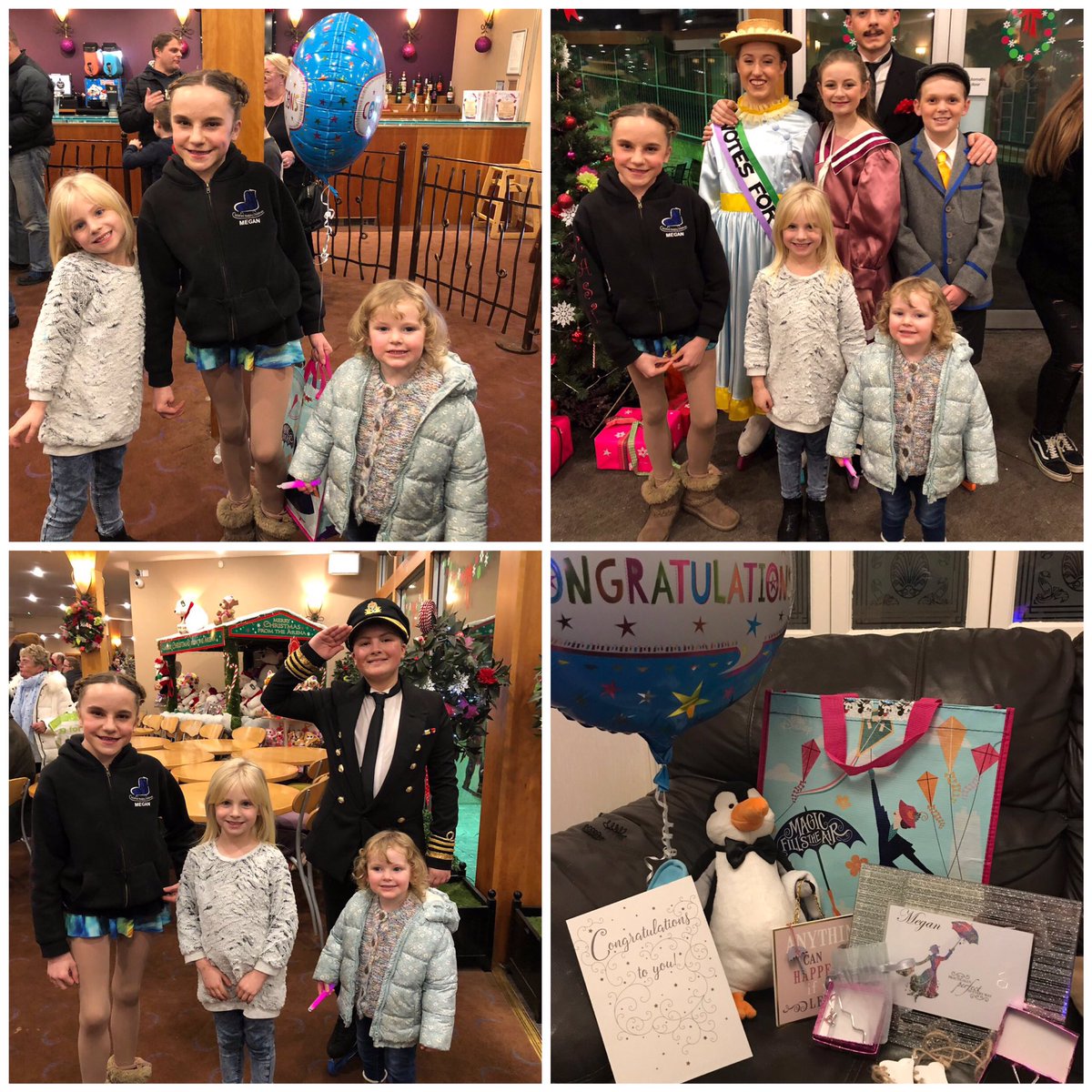 Njs1974Nikki's tweet photo. Pics with some of the cast & her cousins. Megs has had a fab time being part of the cast this year & canโt wait to do it all again next year โค๏ธโธ๐ xxxx @meganjayne_yt @CHCBlackpool #MaryPoppinsonIce #skatingstar #cousins #closingnight #presents #BIDCA #ChildrenHelpingChildren https://t.co/SxutkmPvCx