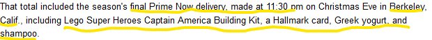 Amazon says it shipped a BILLION items via Prime network over peak time. Last Prime delivery was legos, a card, shampoo &amp; a yogurt. Anyone in Berkeley recognize themselves?  #SupplyChain dcvelocity.com/articles/20181…