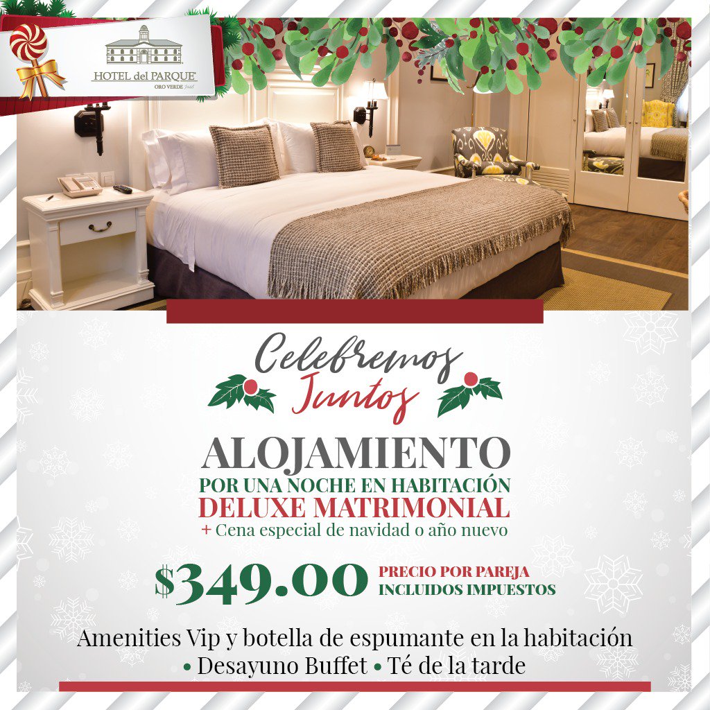 En Hotel del Parque tenemos un paquete especial para aquellos que vienen a disfrutar de fin de año con sus seres queridos. El lugar perfecto para recibir el 2019.  #HotelDelParque #FinDeAño
