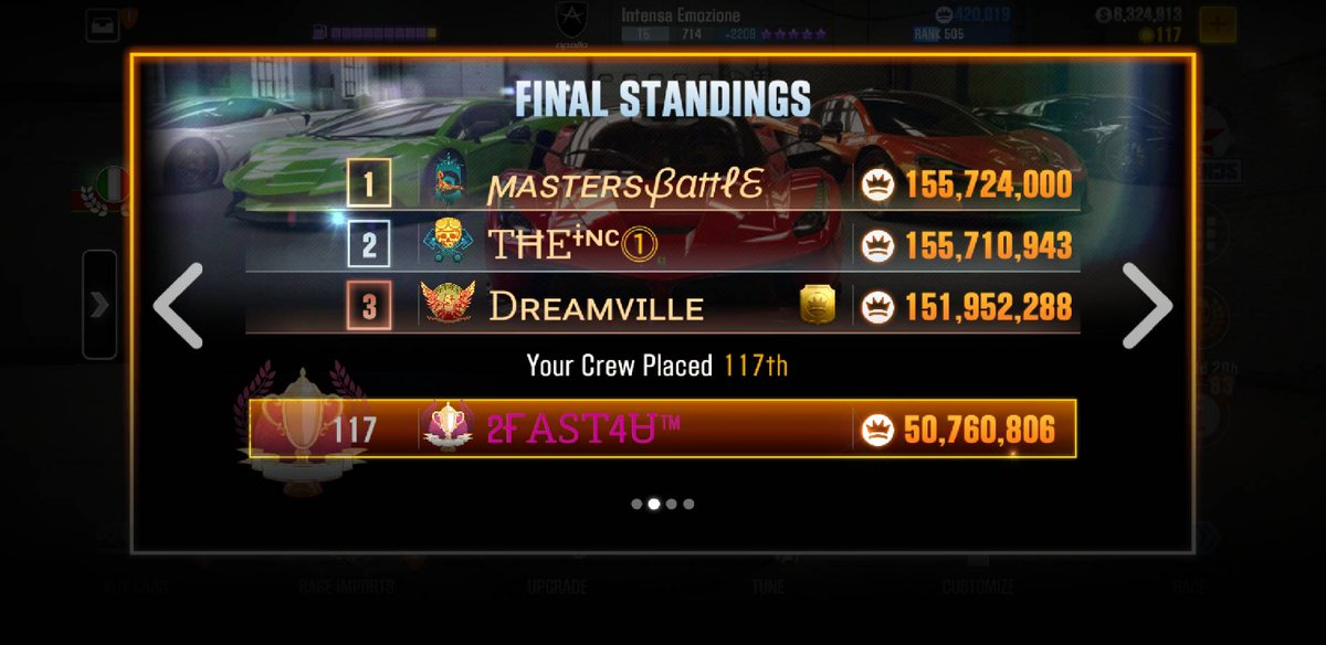 CSR2Crew's tweet photo. Season 65 in the books! Great showings from all crews in the family again! On to season 66! #CSR #CSRRacing #csr2 @CSRRacing @NMGames https://t.co/hnFzIFV25T