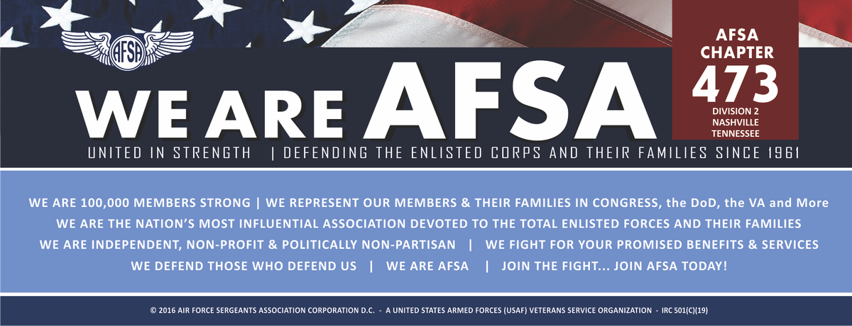 473AFSA's tweet photo. The Nashville chapter of AFSA is dedicated to helping Middle TN.
We participate in fund-raising campaigns benefiting local AFJROTC, VFW and DAV 
We also proudly support Operation Stand Down Tennessee, helping all military veterans in our great state. #WeAreAFSA #AFSAGIVESBACK https://t.co/CfHbPie3wt