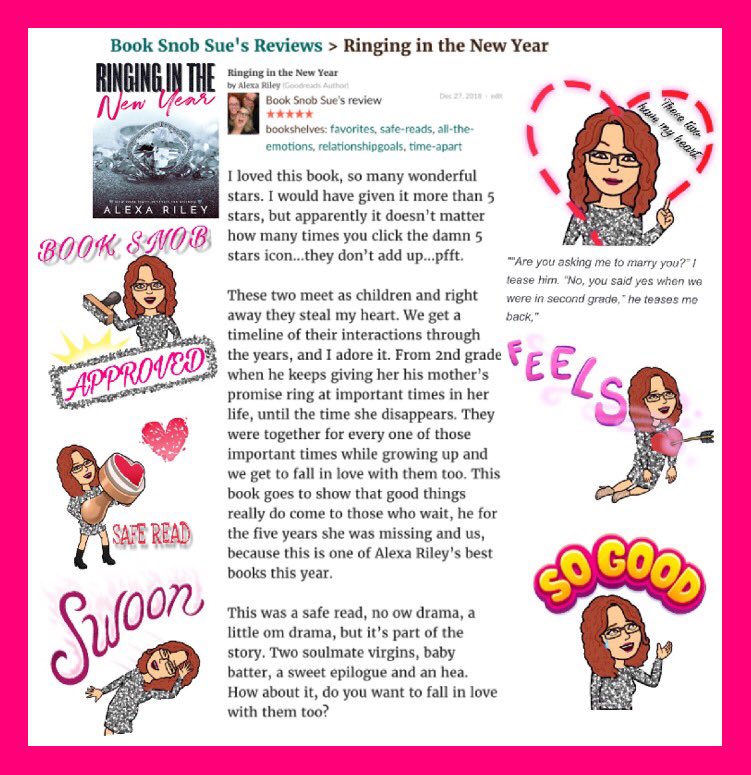 booksnobsue's tweet photo. 5 steal your heart stars for #RingingInTheNewYear by @_AlexaRiley
#NewRelease #99c #TheseTwoHaveMyHeart #ThankYouAlexaRileyForWritingThisBook #HopelessRomantic #SafeRead #SoulmateVirgins #Epilogue #HEA
#Review:
https://t.co/Vupx9V0sT8
#Amazon:
https://t.co/MWzmnS6XLu https://t.co/kG2ouJZaS2