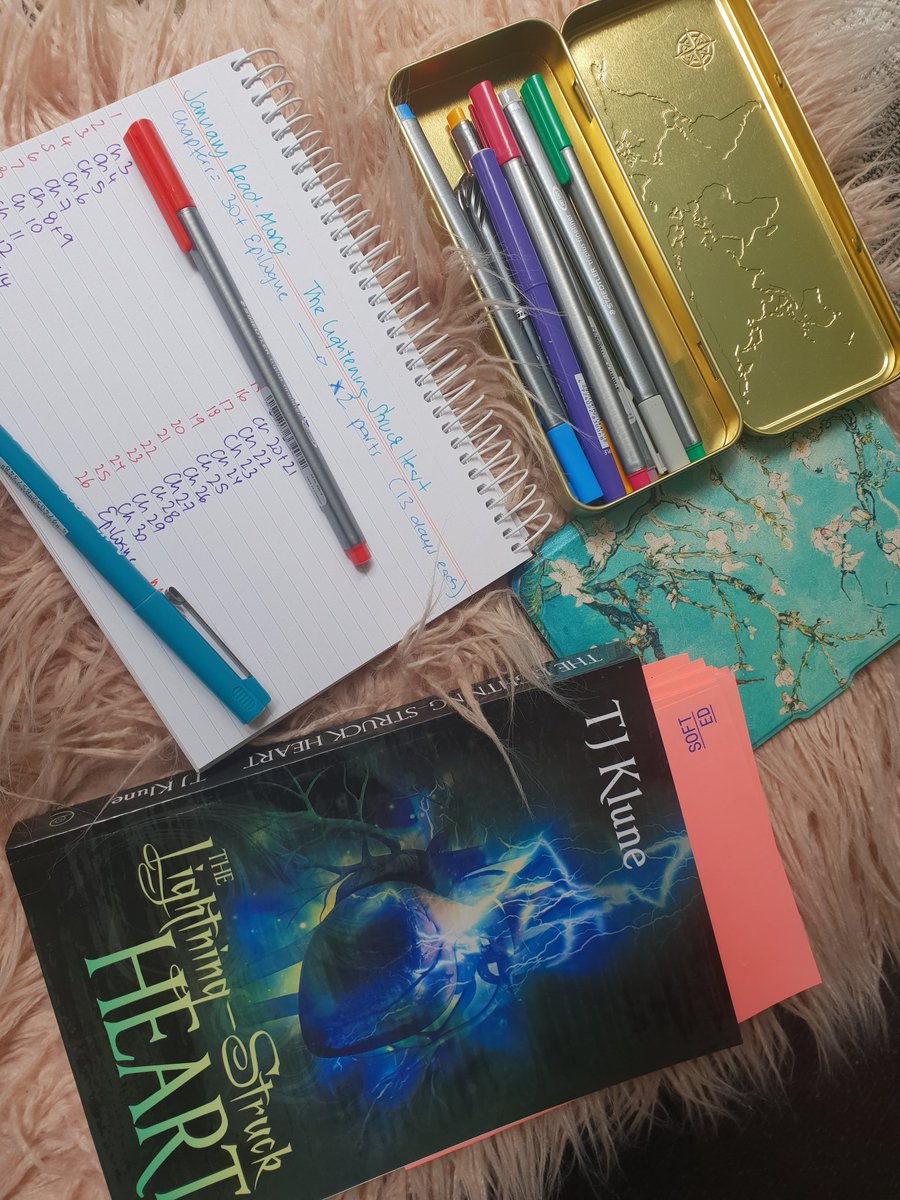 MiaReadsBooks's tweet photo. It's that time of the month again... planning for next month's #Klunatic read-along has begun. For January we're heading off to Verania and #reading 'The Lightning-Struck Heart'... I get the feeling I'll be unicorned out by Feb @tjklune! 
⚡💙🦄👬 https://t.co/qHemWKtpb3